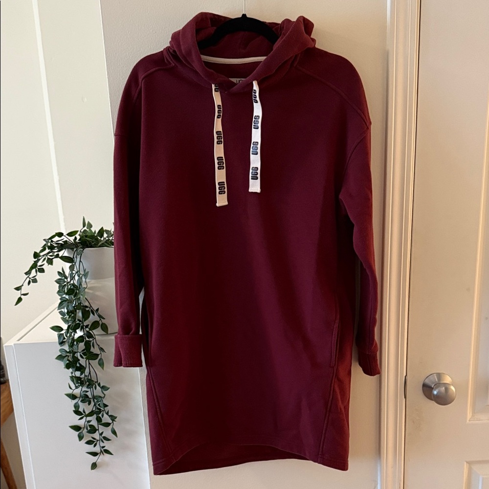 Ugh Burgundy Hoodie Sweatshirt Dress Size S